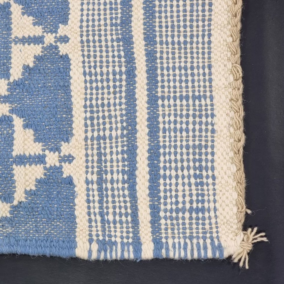 Blauw kelim Marokkaans tapijt