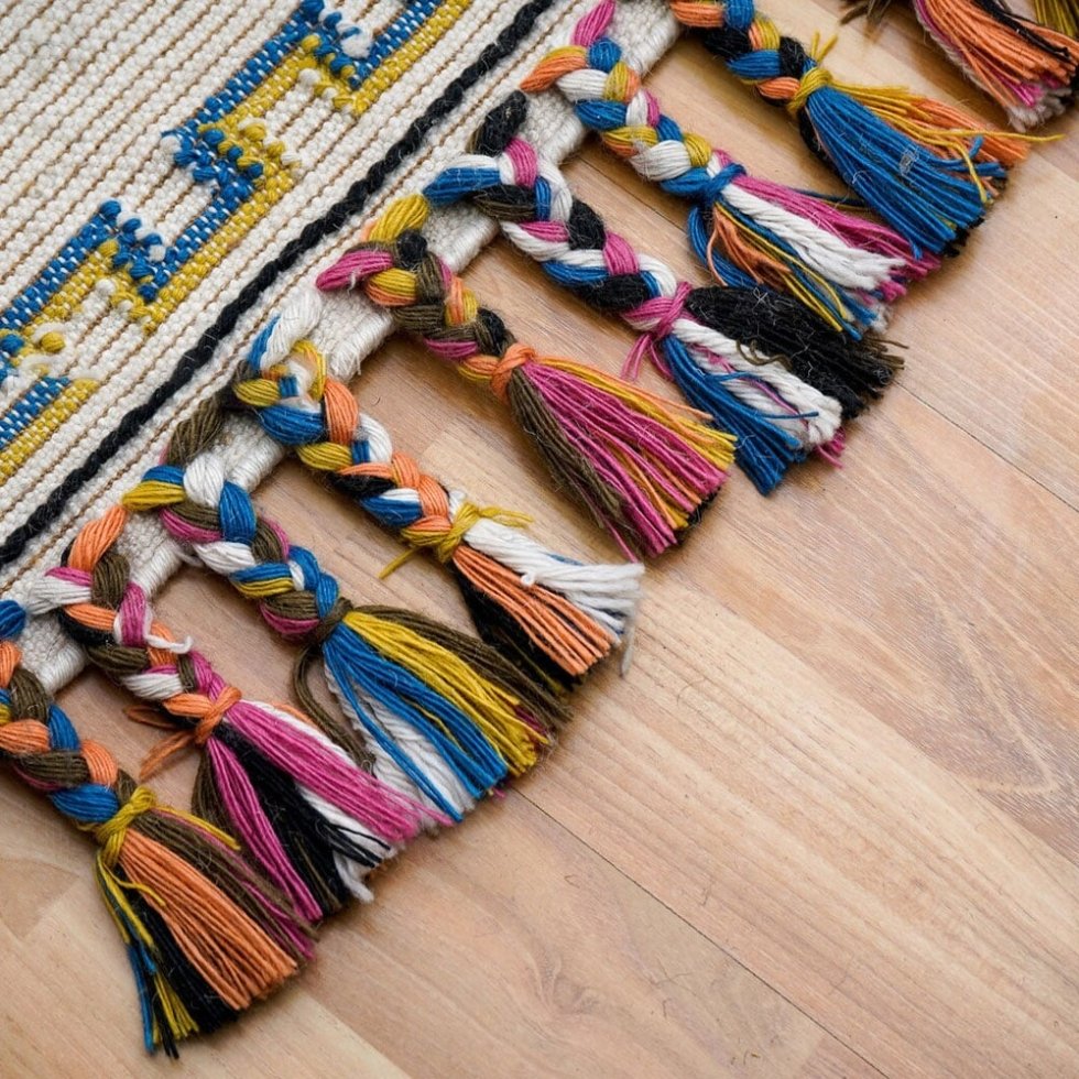 Etnische kilim dhurrie tapijten in Azteekse stijl