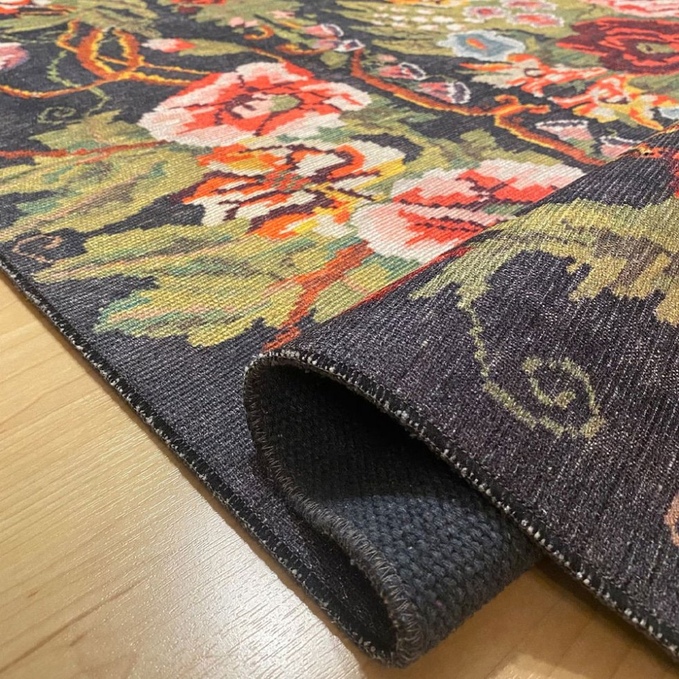 Afwasbaar vloerkleed in kelimstijl