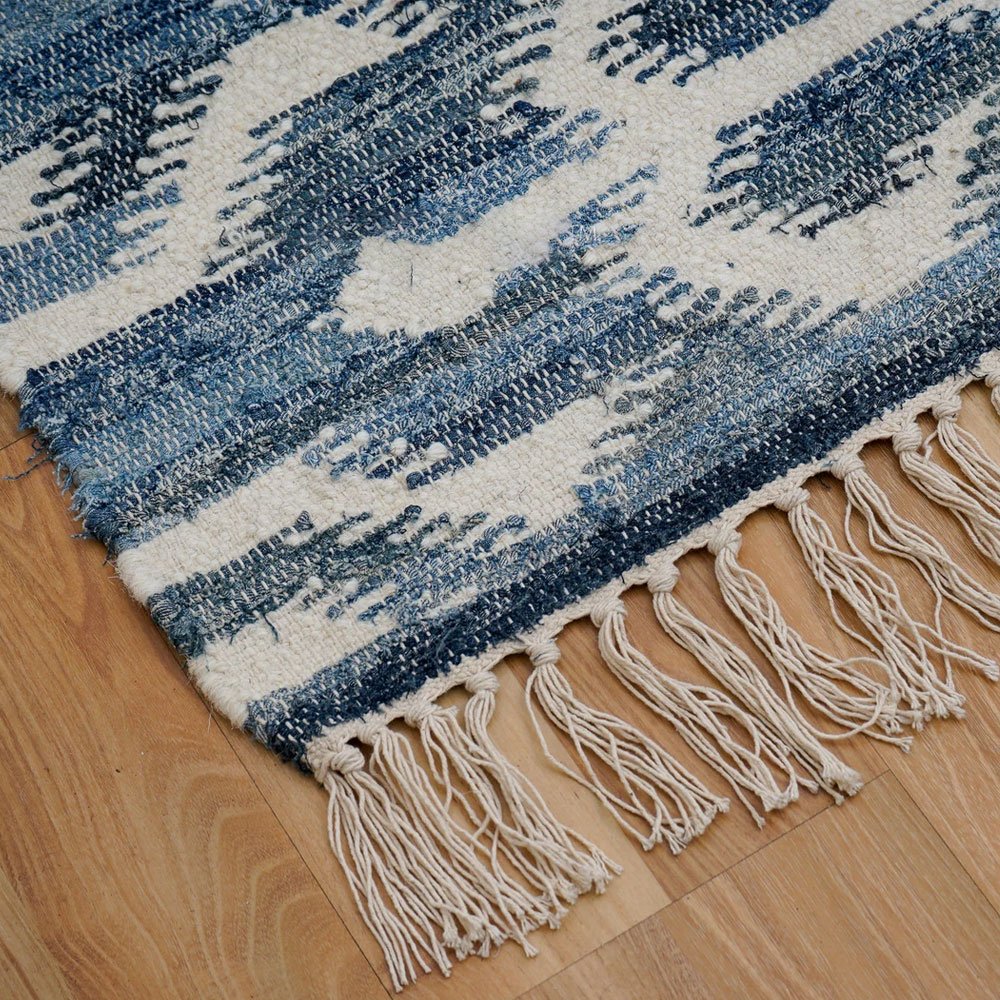 Handgemaakt klassiek patroon blauw kilim vloerkleed Handgemaakt klassiek patroon blauw kilim vloerkleed