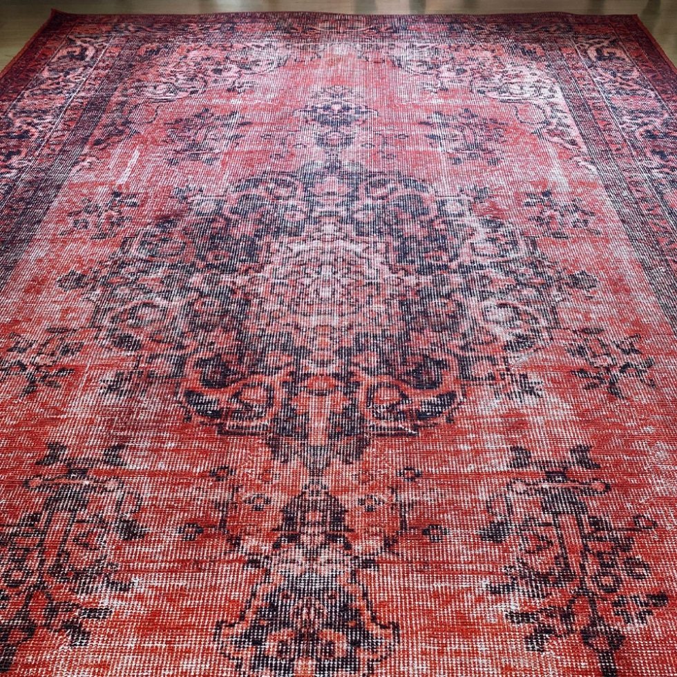 Rood Turks kelim stijl wasbaar tapijt