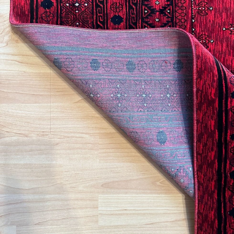 Rood afghan stijl bedrukt tapijt