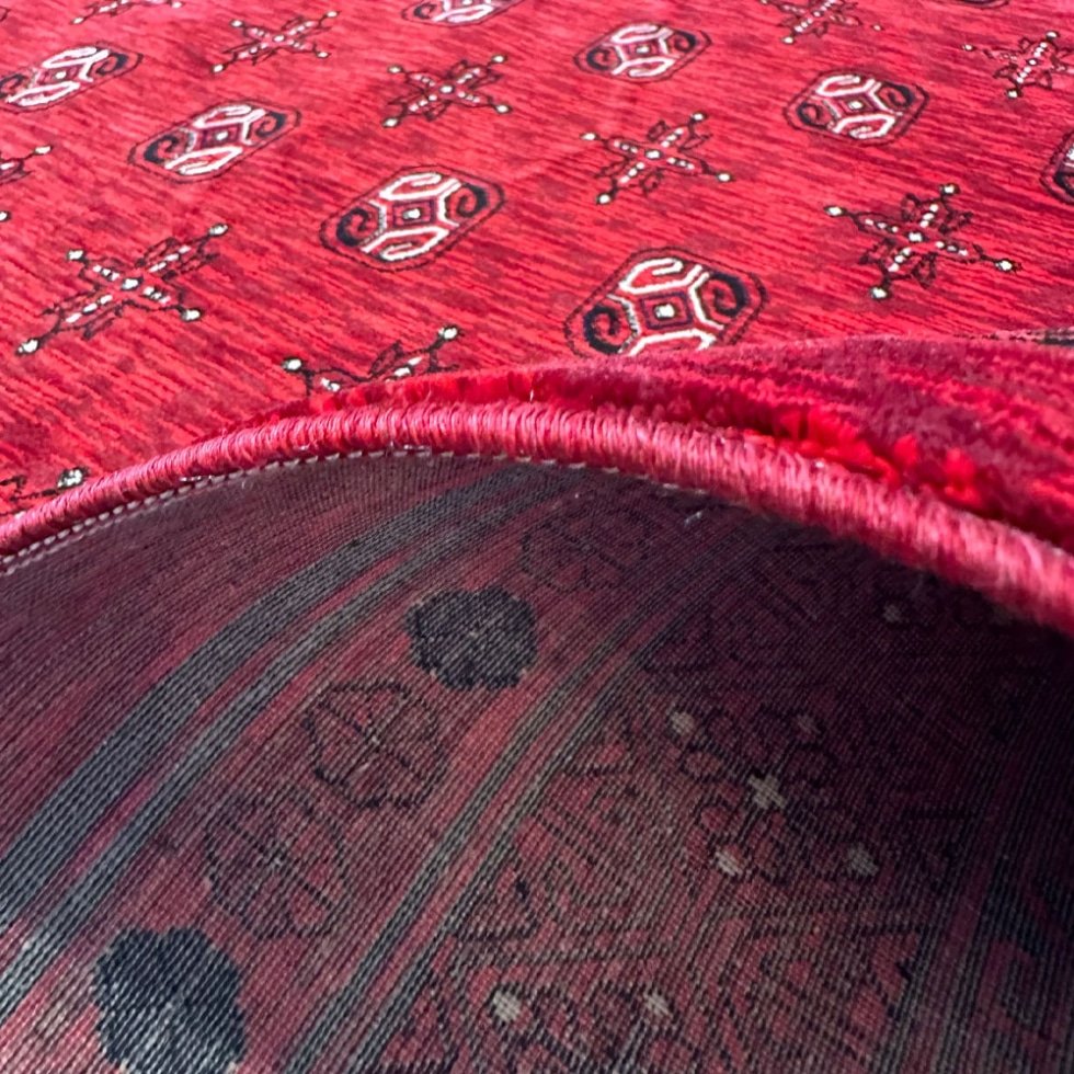 Rood afghan stijl bedrukt tapijt