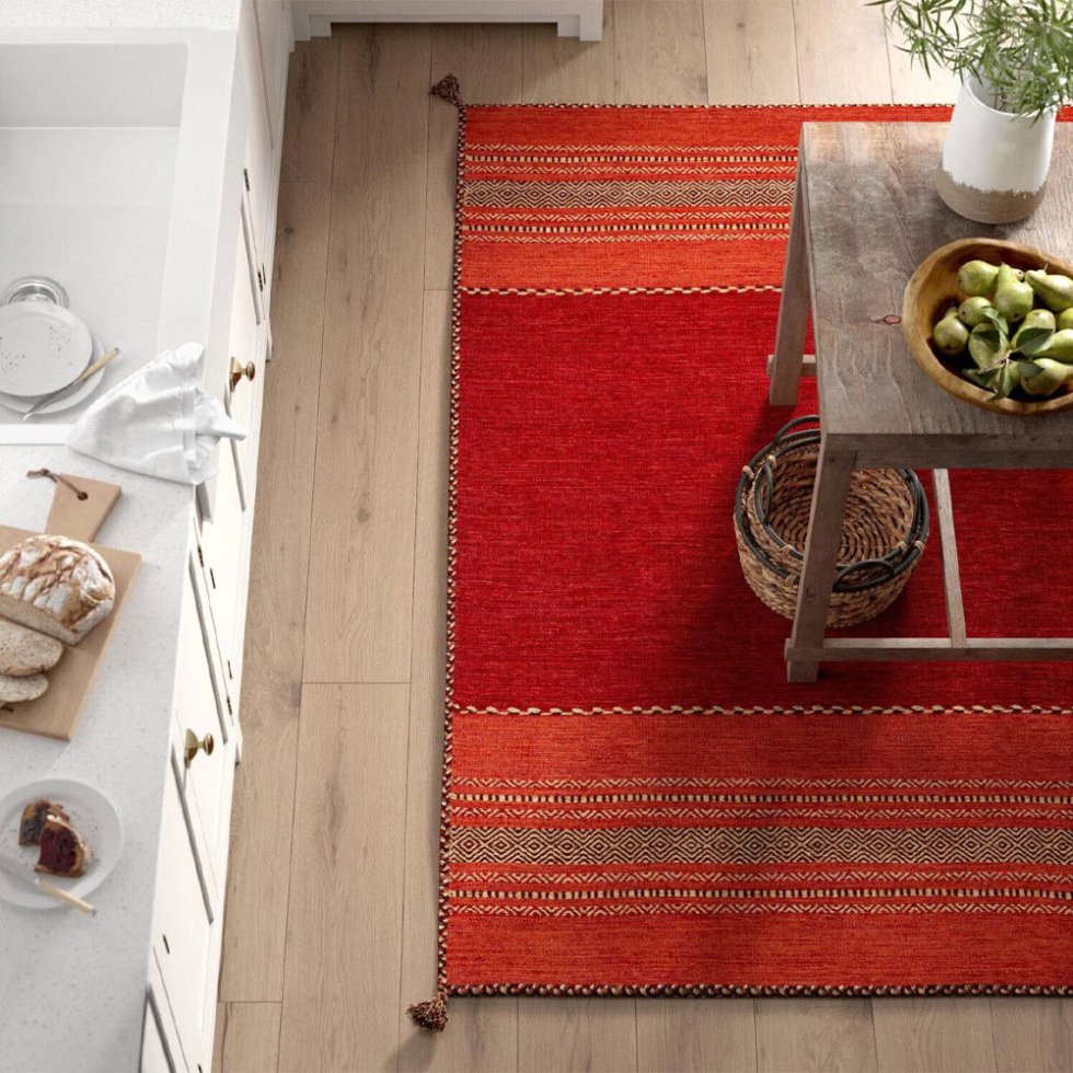 Rood indisch kelim kleed
