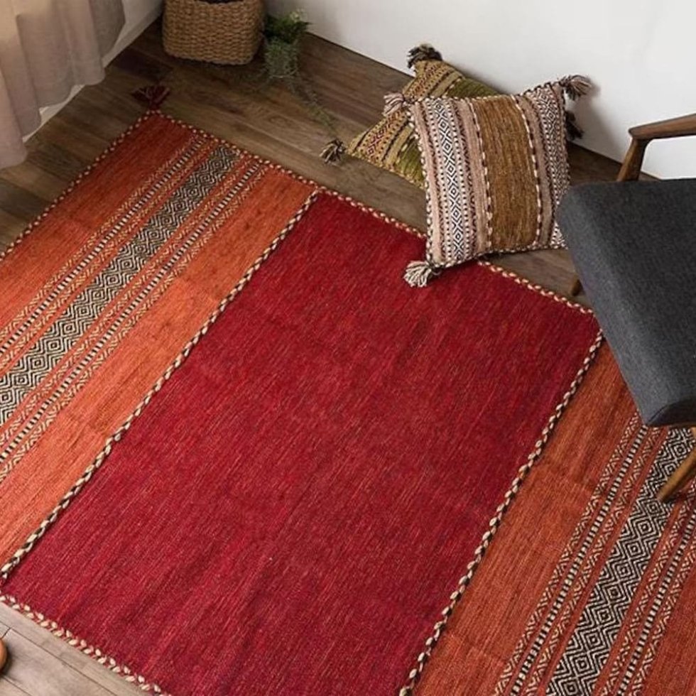 Rood indisch kelim kleed
