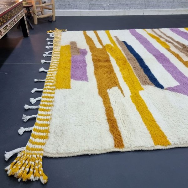 Gestreept modern kilim wollen vloerkleed