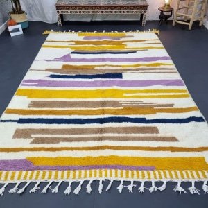 Gestreept modern kilim wollen vloerkleed