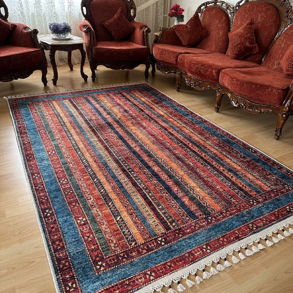 Gestreept turks tapijt in kilim-stijl