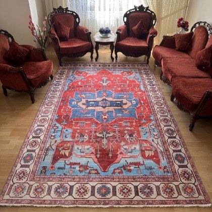 Turks tapijt met kelimpatroon