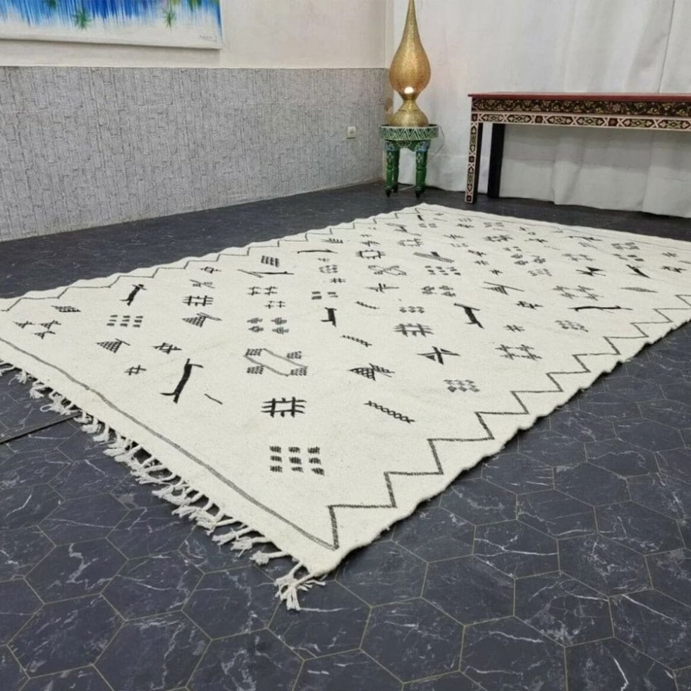 Wit tribaal Berber kelim tapijt