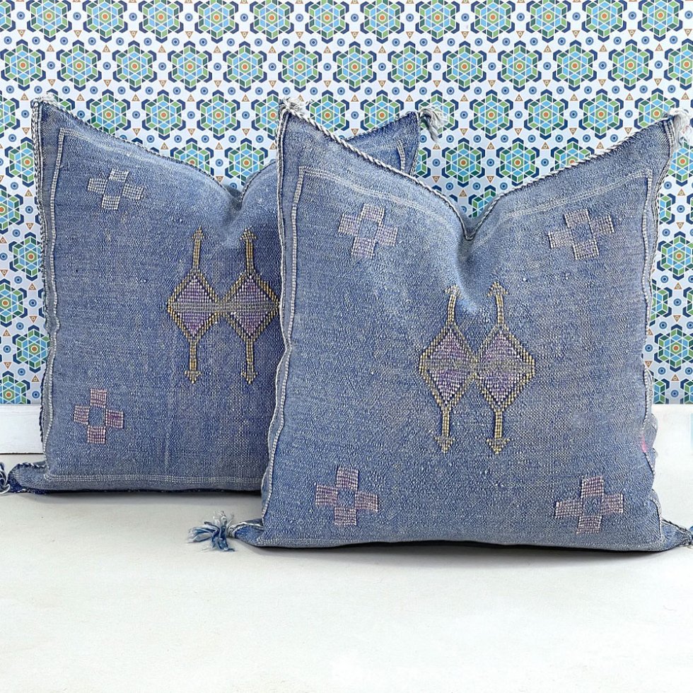 20 x 20 kelim kussens blauw
