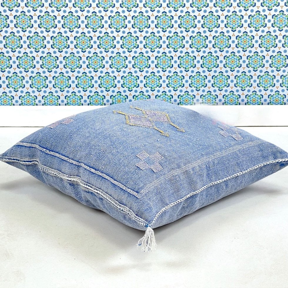 20 x 20 kelim kussens blauw
