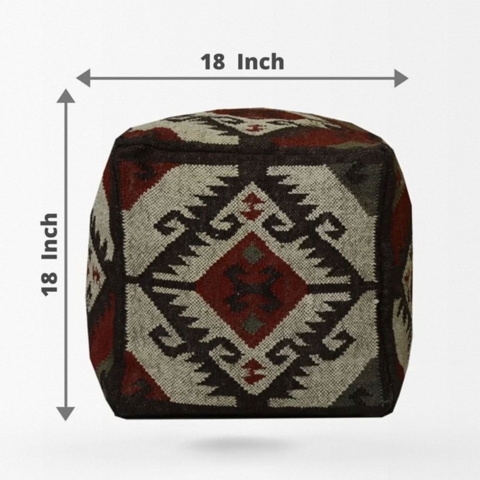 Handgemaakte kilim poef