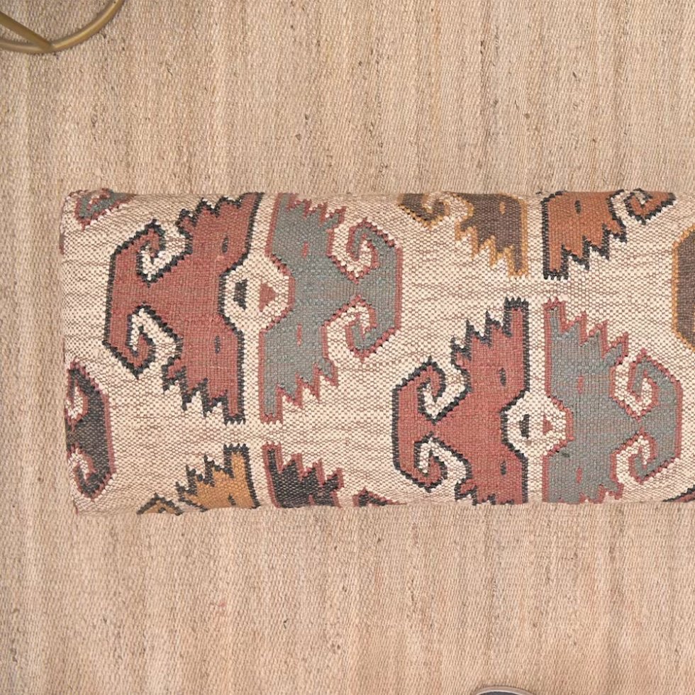 Indiase kilim bank van wol en jute