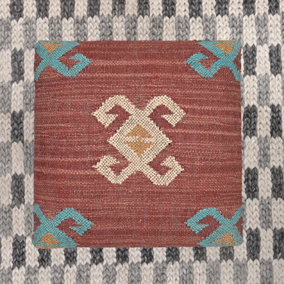 Navajo rood kelim voetenbankje