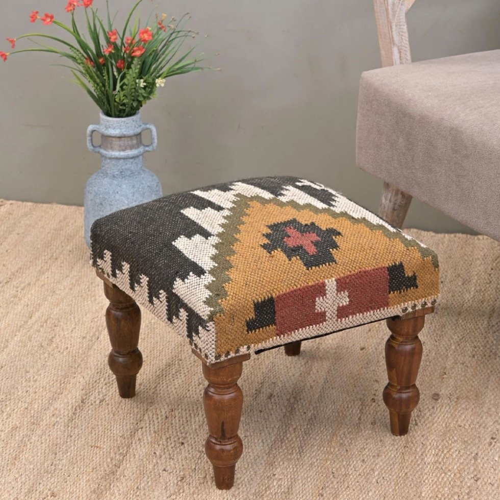 Oosterse kilim poef voetenbank