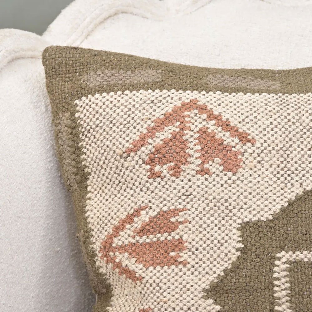 20x20 groen en beige kelim kussen 20x20 groen en beige kelim kussen