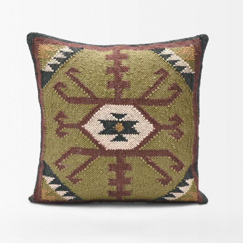 Tribal groene kelim kussens