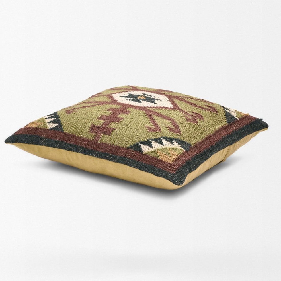 Tribal groene kelim kussens